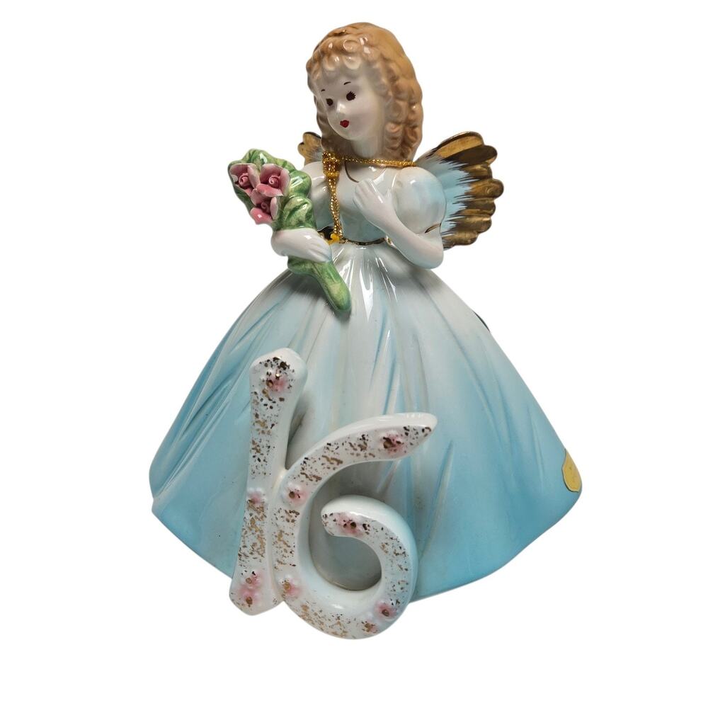 Josef Originals Porcelain Figurine 16th Birthday Angel 6"